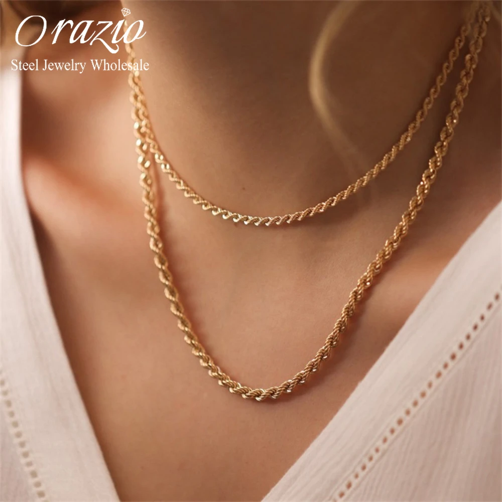 Orazio Stainless Steel Tassel Imitated Pearl Choker Necklaces for Woman  Girls New Fashion Handmade Short Chain Jewelry Wholesale - AliExpress