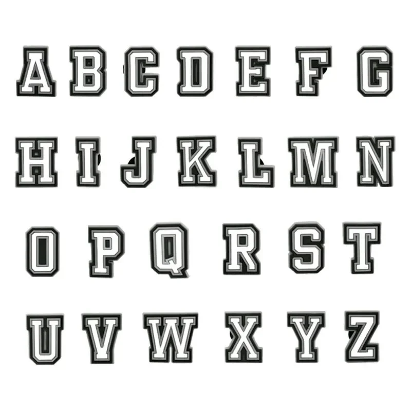 1 pièces unisexe lettre pour Croc charme femmes décoration broches enfants sabots jean pour Croc charme hommes chaussures breloques chaussures accessoires été