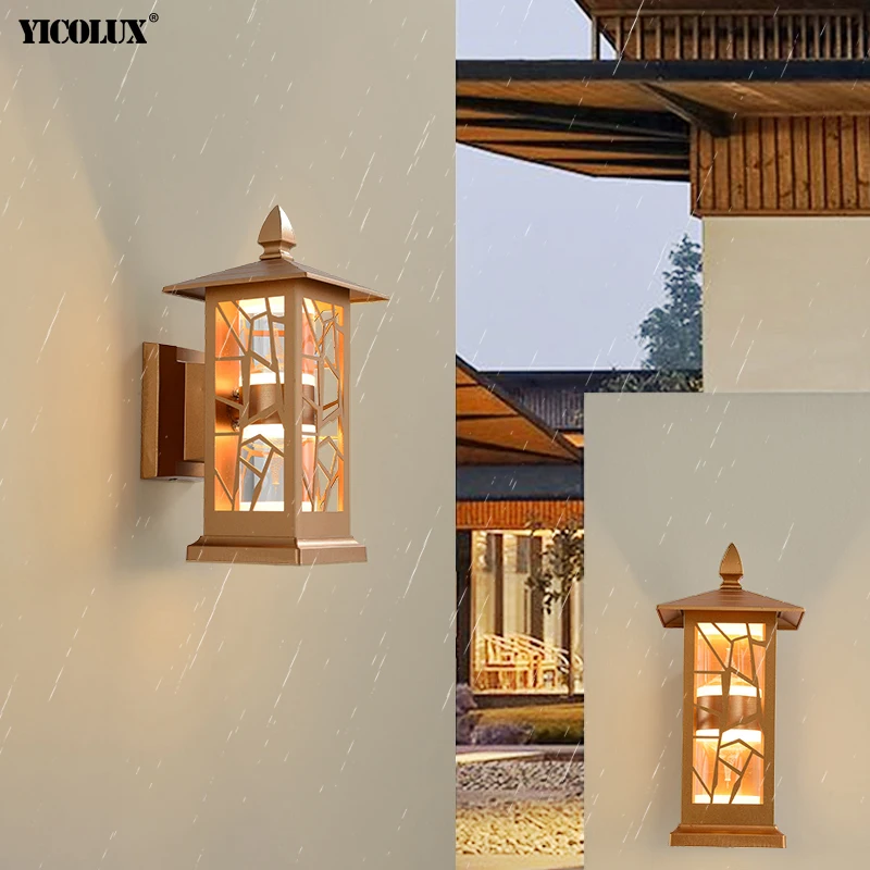 

Уличные водонепроницаемые золотые новые современные настенные светильники, лампы для гостиной, спальни, прикроватного столика, крыльца, улицы, дороги, двора, коридора, комнатное освещение