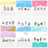 Color Silver 4pcs/Set Ins Colorful Zircon Stud Earrings For Women Party Wedding Jewelry Wholesale 1