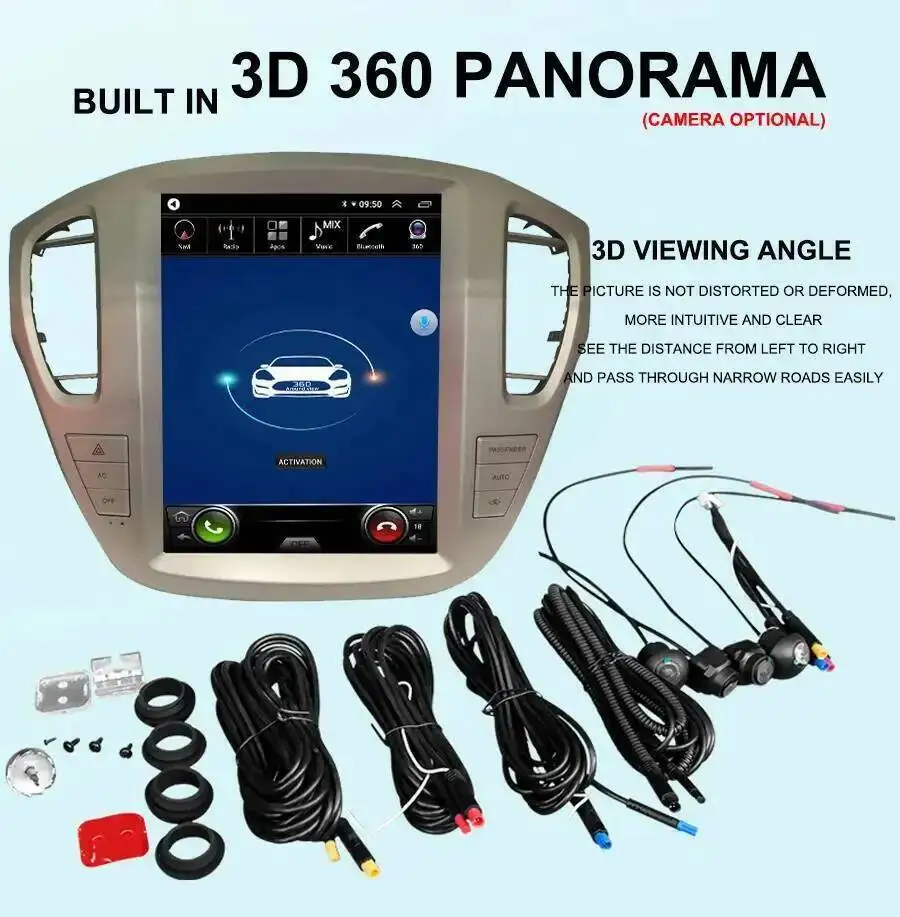 Black Color Car Multimedia Player For Toyota Highlander Kluger 2001-2007 4G WiFi