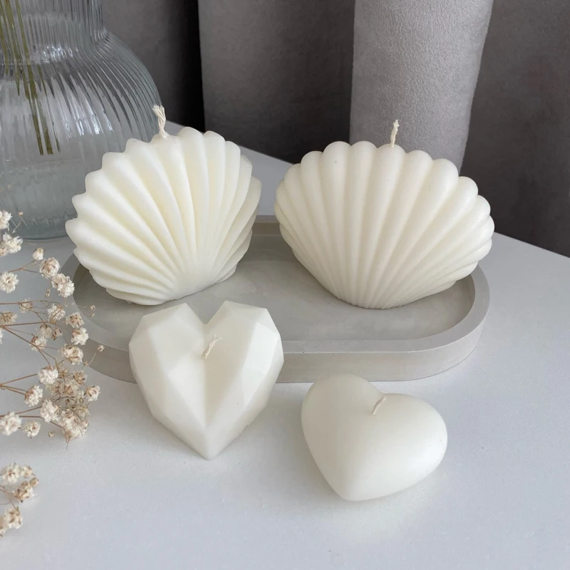 DIY Candle Silicone Mould Handmade 3D Ocean Shell Shape Aromatherapy Candle Making Supplies Mould Craft Gypsum Resin Mould