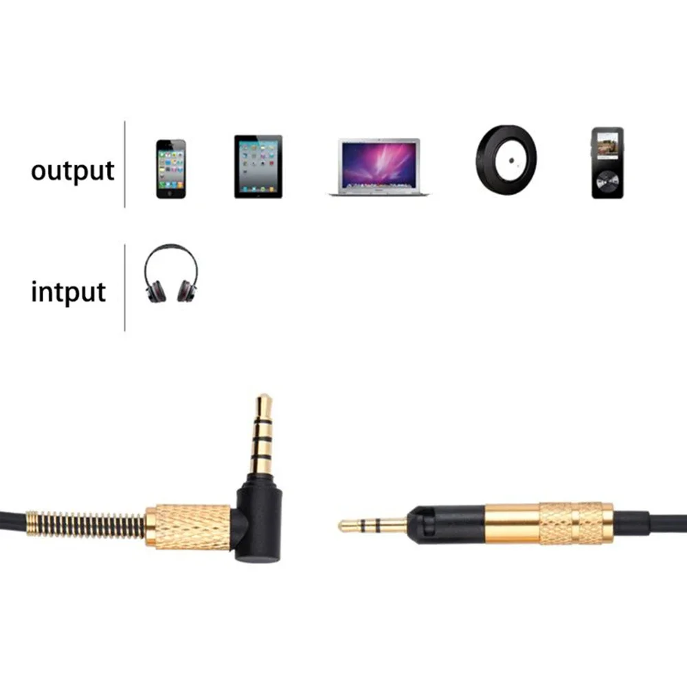 OFC Replacement Aux Spring Cable Extension Cord for KRK KNS 6400 6402 8400 8402 On-Ear Closed Back Circumaural Headphones