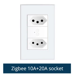 Zemismart Zigbee Smart Socket - Remote-Controlled Brazil Outlets (10A with 20A)