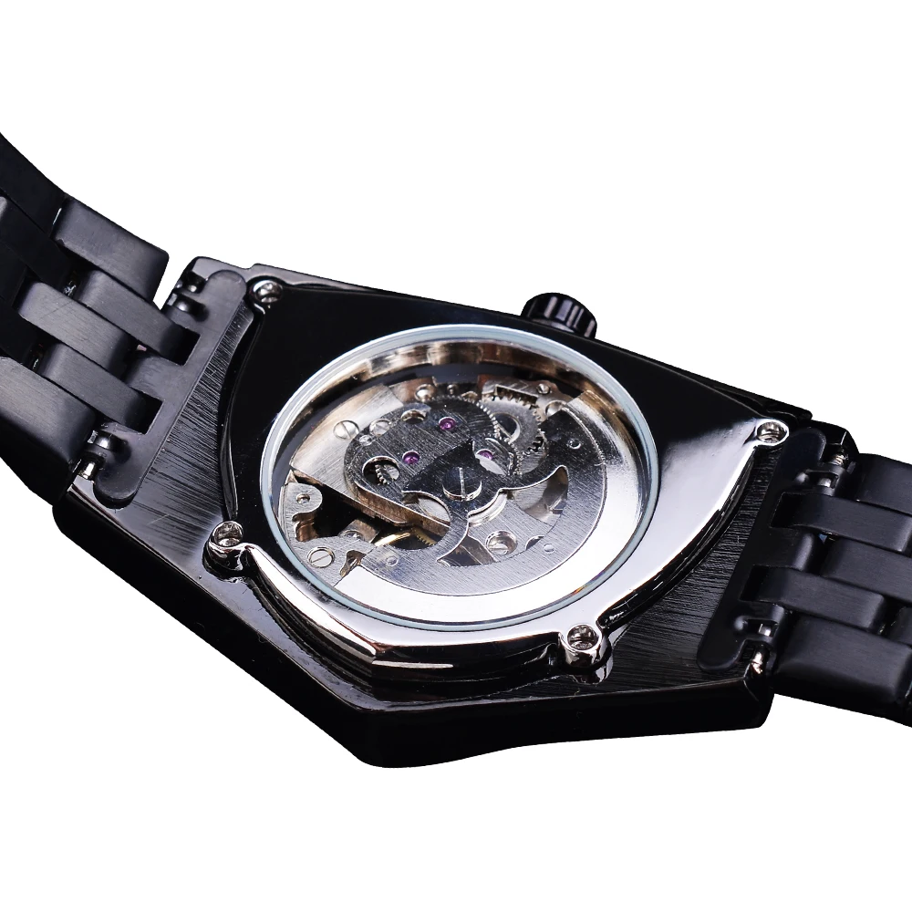 Mechanical Watch Business Link Triangle Skeleton Stainless Steel Men