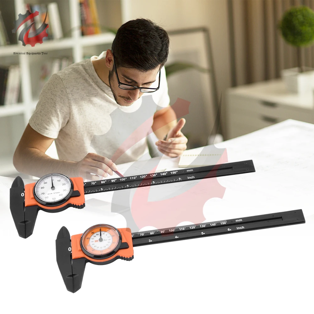 

1PCS Дисковый измерительный прибор 0 - 150 Мм пластмассовый курсор