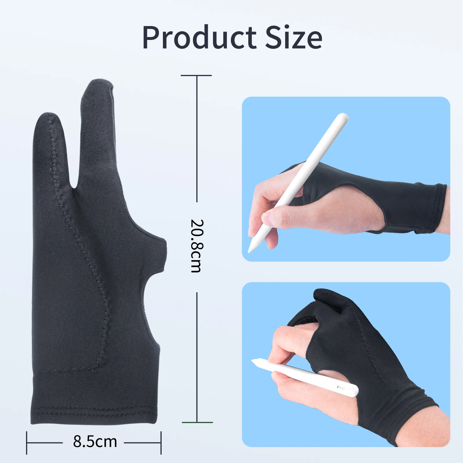 Two Finger Anti Fouling Glove For Tablet Phone Drawing Write Gloves For Ipad Pro Air Mini Anti Accidental Contact Gloves