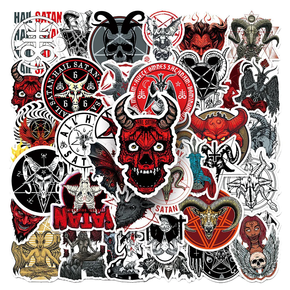 10/30/50PCS Devil Satan Stickers Gothic Decals Toys Graffiti Laptop Phone Case Skateboard Waterproof Cool DIY Sticker Wholesale