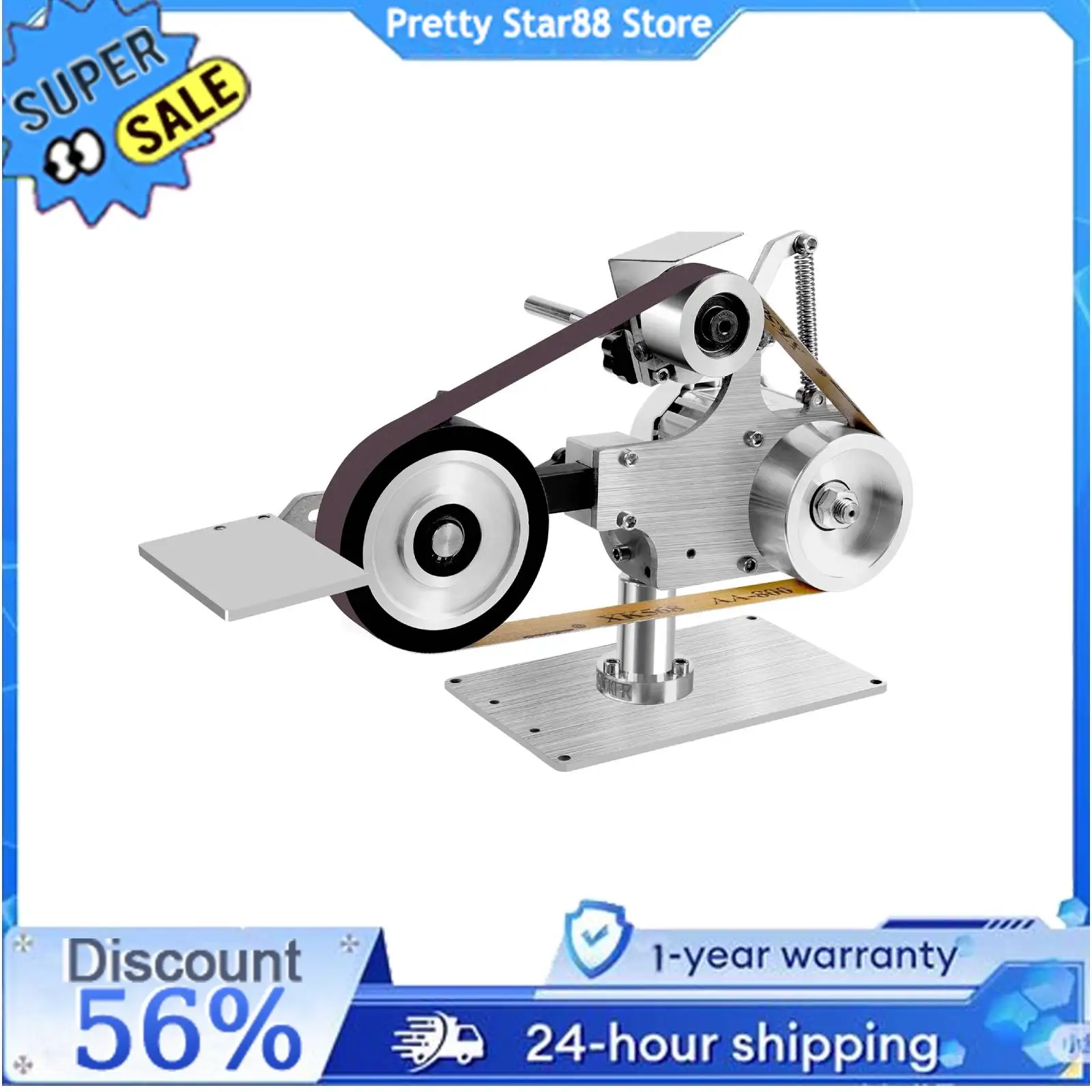 550W Desktop Belt Sander DIY Polishing Grinding Machine 5000rpm Abrasive Belt Machine for Metal Processing/Jewelry Making