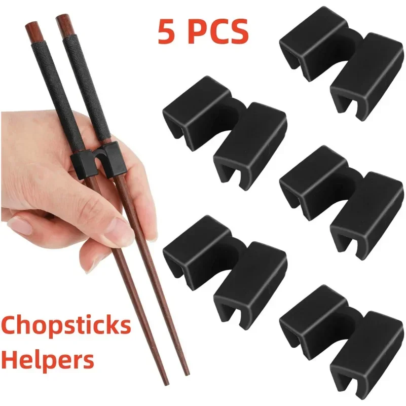 Chopstick Helper 5 PCS Reusable Chopsticks Helpers Training Chopstick Hinges Connector Practice Chopstick Helper for Adult Kid Beginner Traniner