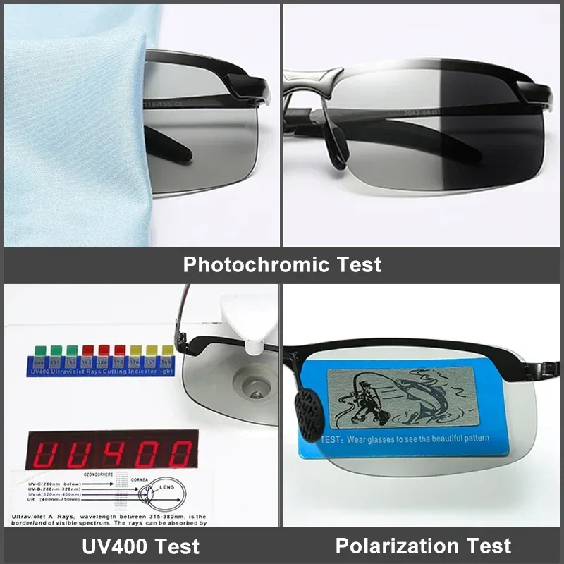 Polarized Sports Glasses Polarized Glasses UV Protection Glasses Pixel Sunglasses Photochromic Sunglasses for Men