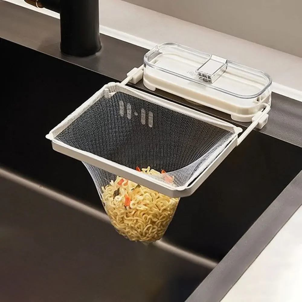Hanging Net Filter Bag Multi-Purpose Triangle Drainage Rack Drain Basket Kitchen Sink Filter Leftovers Soup Food Drainer