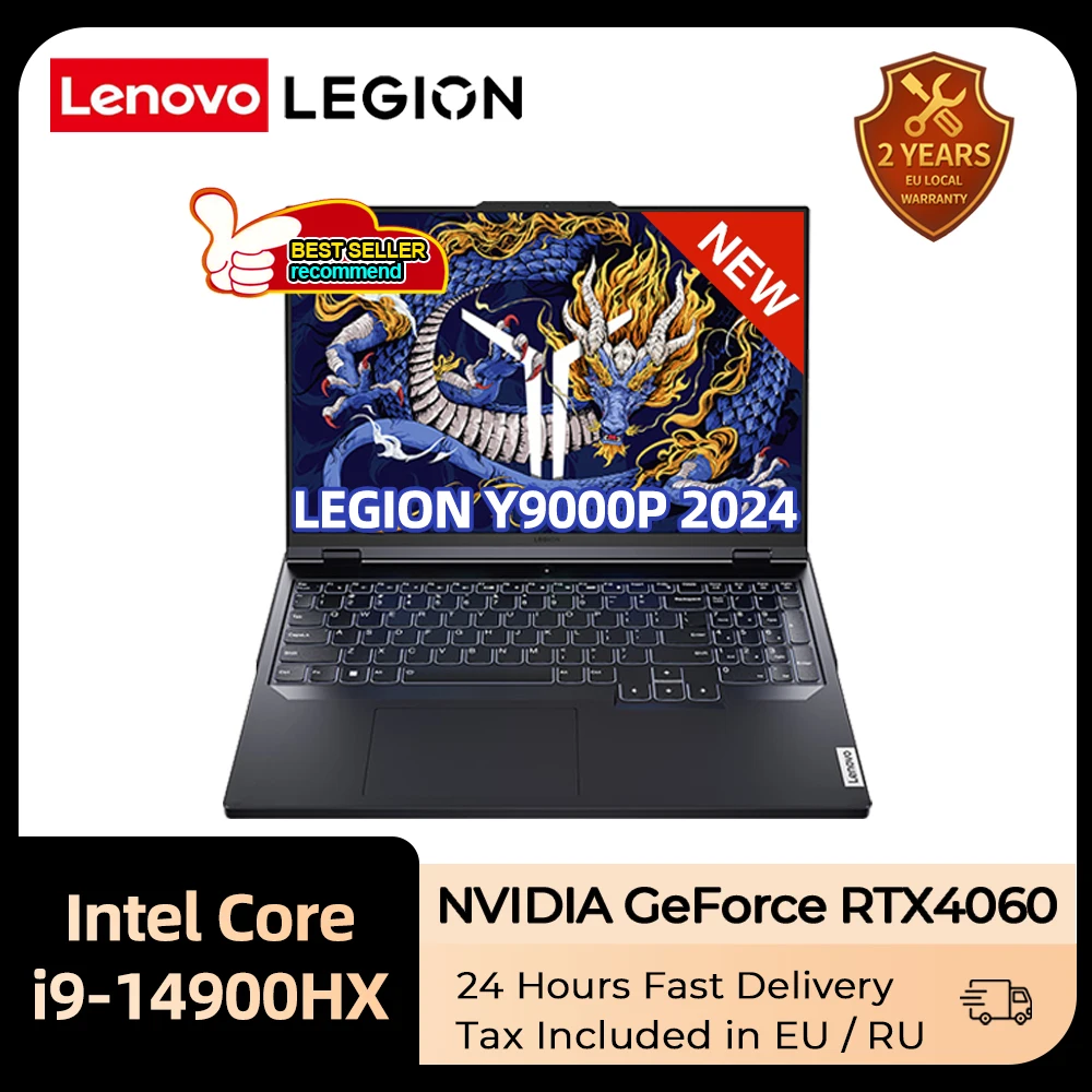 Lenovo Legion Y9000P 2024 E-Sports Gaming Laptop 14Th Intel Core I9-14900Hx Rtx4060 2.5K 240Hz 16 Pollici Game Notebook Pc