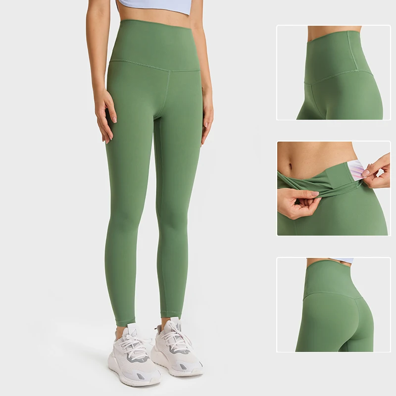 Light Green High-waisted Pocket Leggings