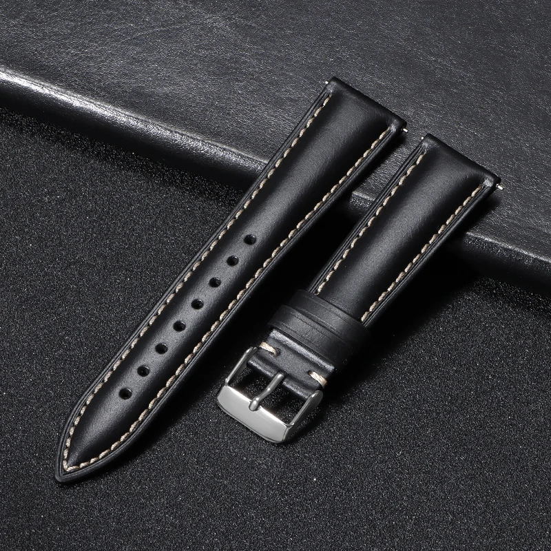 Timeless Brown Leather Watch Strap with Pin Buckle