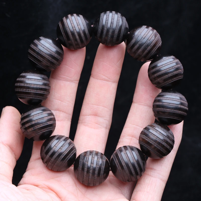 Natürliche 8mm runde Holzperlen, Ebenholz-Transferperlen, Holzperlen-Halskette, schwarzes Gebetsarmband, universelles Geschenk