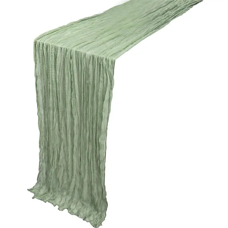 Hot Trend-Bruiloft Decoratie Verstoorde Tafelloper Rustieke Pure Runner Voor Bruiloft Baby Douche Tafeldecoraties 90X400cm