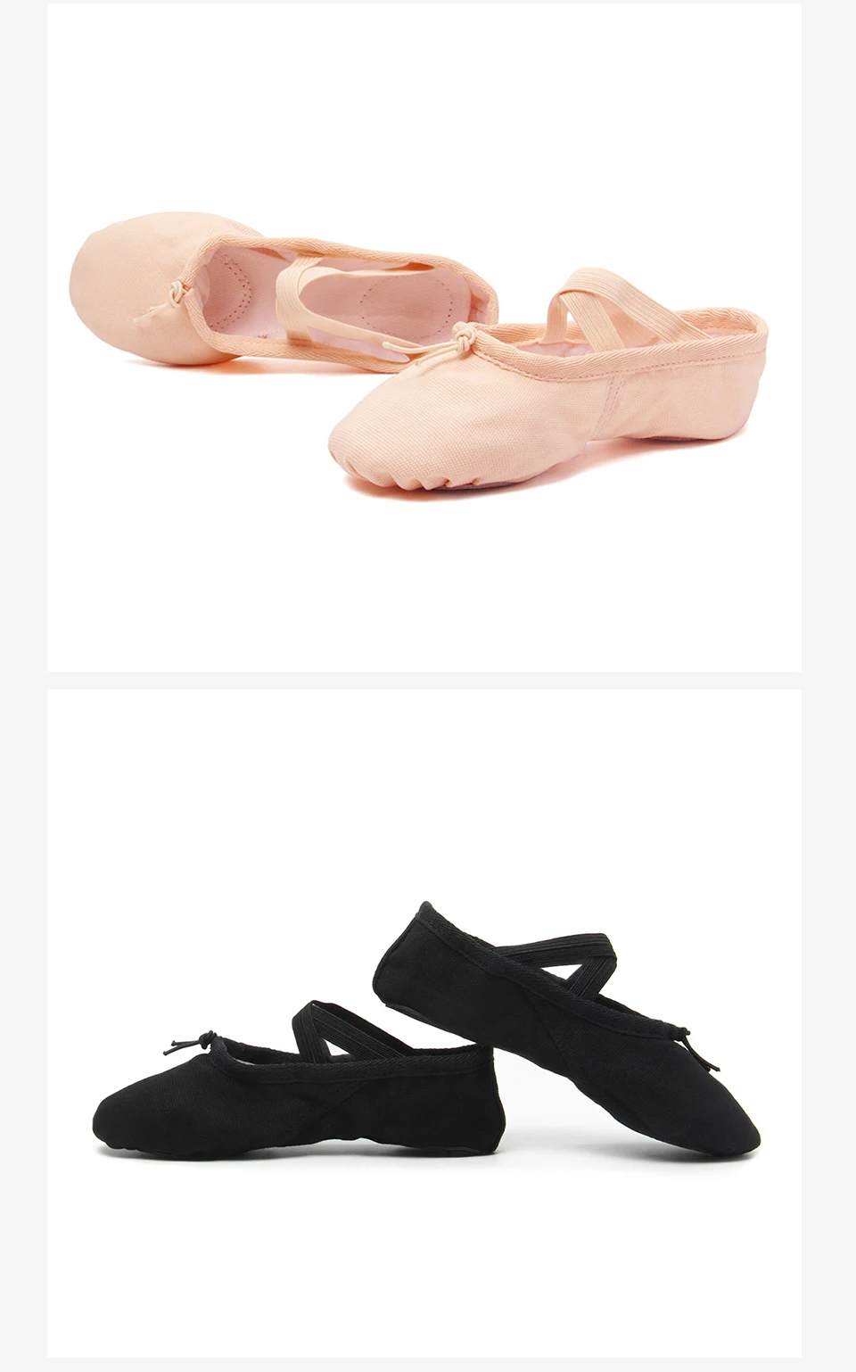 Flache Mädchen Ballett Schuhe Leinwand Schwarz Rosa Ballerina Schuhe Gym Yoga Praxis Tanz Schuhe Kinder Frau Tanz SliWoman Tanz Hausschuhe – Detail 10