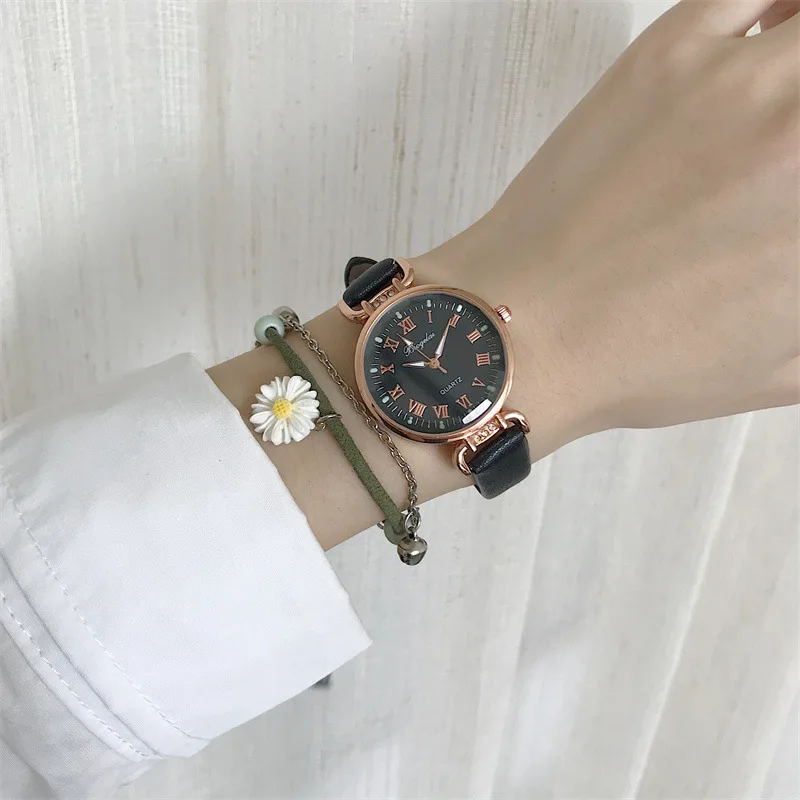 

New Women Luxury Quartz Waterproof Watch Ladies Fashion Stainless Steel Dial Casual Bracelet Watch Leather Wrist Watch