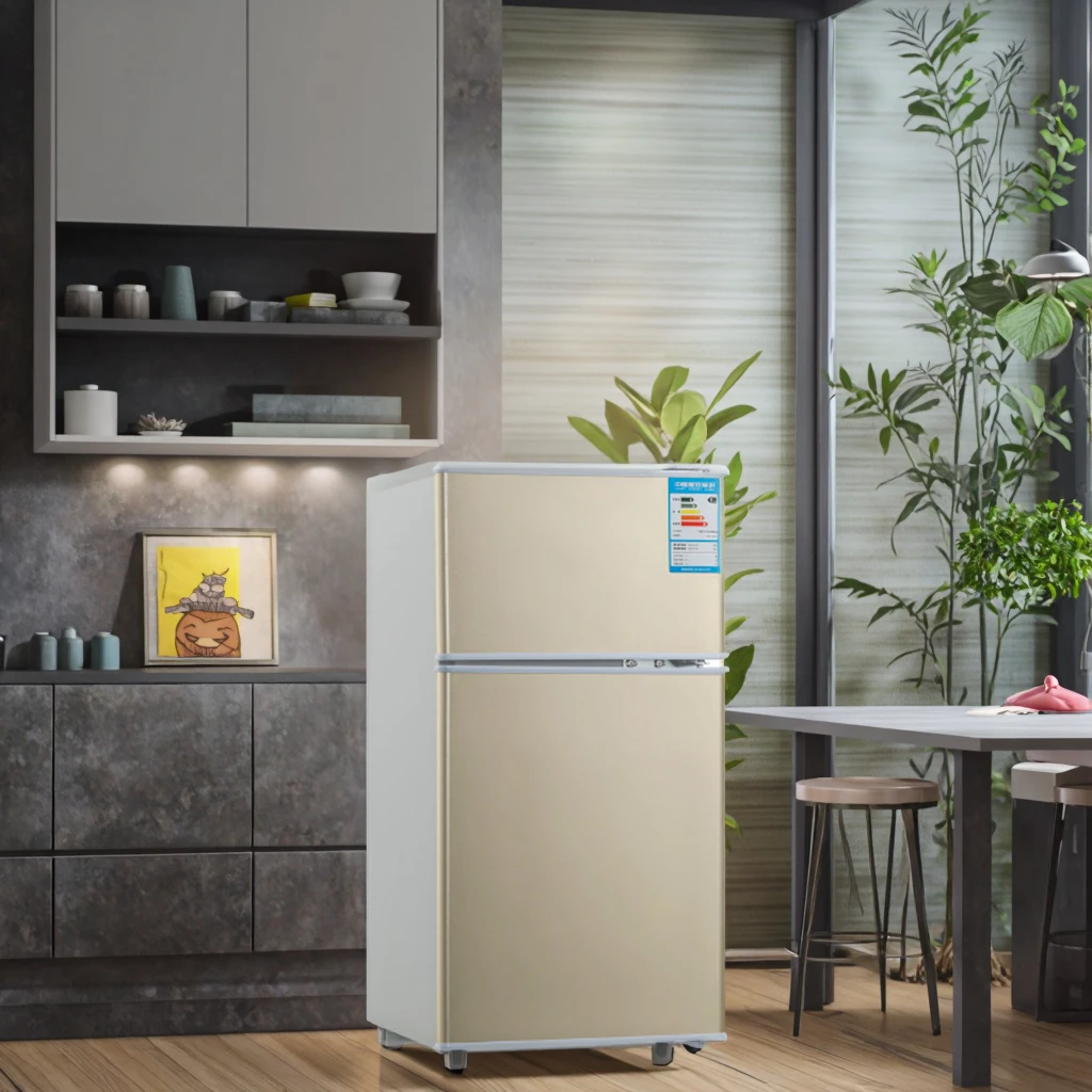 Domestic Double Door Fridge Stainless Steel Compact Design with Top and Bottom Freezers