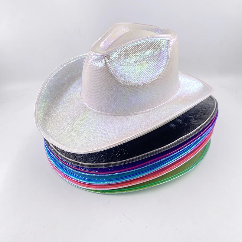 Drahtloser LED-Western-Cowboyhut, leuchtender Cowboyhut, Disco-Braut, rosa Cowgirl-Hut, Konzert, Nachtclub, Hochzeit, Kostüme, Zubehör – Detail 10