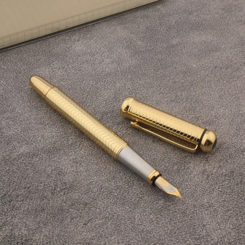 Metal classical line Fountain Pen Golden Elegante Signature Pen School Student Office Gifts Stationery fountain pen