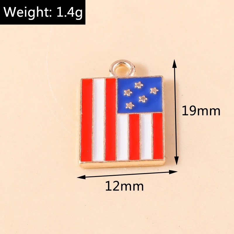 Leslie 10 Stück neue Emaille-Anhänger mit amerikanischer Flagge, Unabhängigkeitstag, USA-Flagge, Feierlichkeiten, Schmuck, Halskette, Armband, Ohrringe – Detail 24