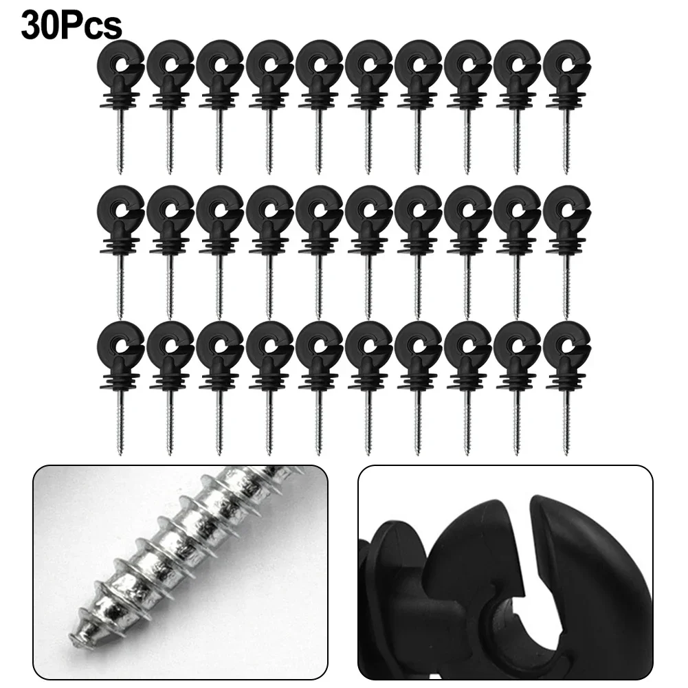 Electric Fence Insulator 9cm for Aluminum Wire for Multi-strand Wire Animal Fencing Garden Improvement Accessories 30pcs electric fence insulator