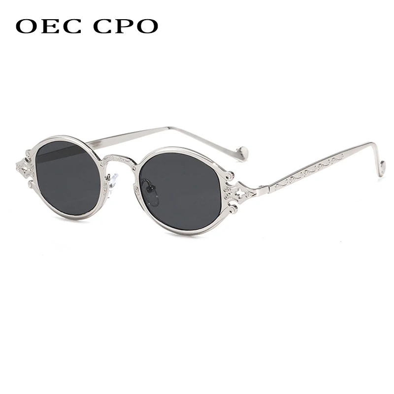 OEC CPO Vintage Kleine Oval Sonnenbrille Frauen Männer Marke Designer Mode Legierung Runde Sonnenbrille Weibliche Shades UV400 Brillen