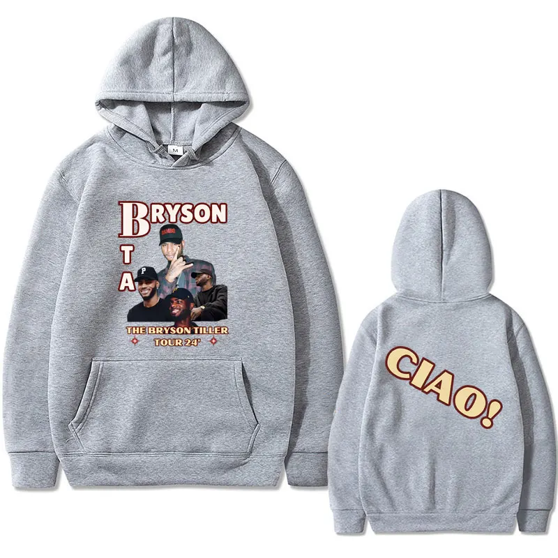 Rapper Bryson Tiller Graphic Hoodie Men Hip Hop Oversized Pullover The Bryson Tiller World Tour Hoodies Male Fashion Streetwear