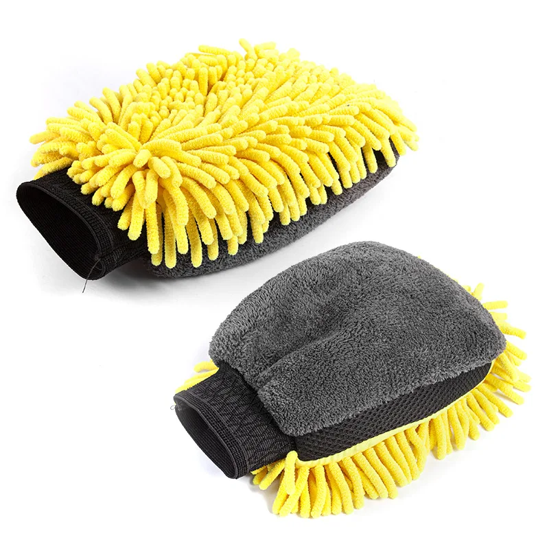 Car cleaning gloves Microfiber car mitt Microfiber cleaning gloves Microfiber washing gloves Microfiber gloves 1pc Waterproof Car Wash Microfiber Chenille Gloves Thick Car Cleaning Mitt Wax Detailing Brush Auto Care Double-faced Glove