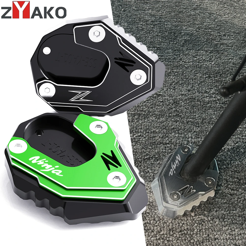 Moto Cavalletto Pad Per Kawasaki Per Z1000 EN6N ER6F Per ZX6R Per ZX10R Z900 Z650 Per Ninja650 Cavalletto Motore Piede Cavalletto Laterale Estensione Ingrandisci Pad cavalletto laterale Pad (Color