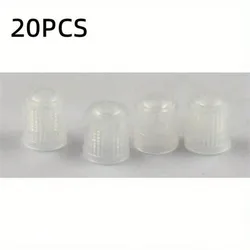 Premium Pack of 20 Tire Valve Dust Caps - Universal Plastic Covers for Cars, Bikes, and Motorcycles (20PCS Transparent)