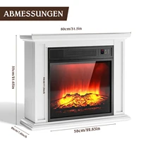 Отдельно стоящая электрическая каминная печь с дистанционным управлением и таймером, реалистичный поддельный каминный обогреватель, 3-я яркость пламени и деревянная каминная каминная печь — изображение 4