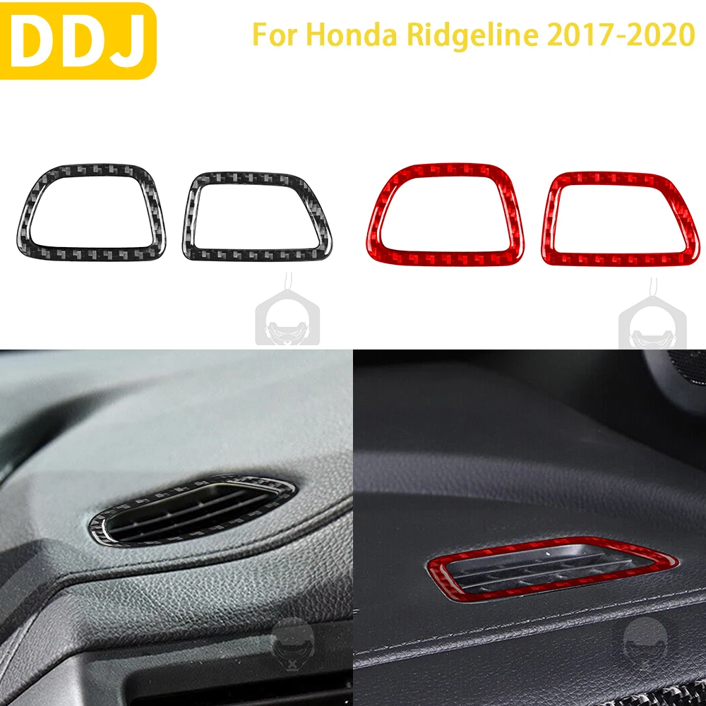 

For Honda Ridgeline 2017 2018 2019 2020 Accessories Carbon Fiber Car Interior Instrument Side Demisting Air Outlet Trim Sticker
