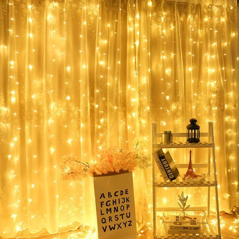 

3M/4M/6M LED USB Curtain String Fairy Lights Christmas Garland Remote For New Year 2024 Party Garden Home Wedding Decoration