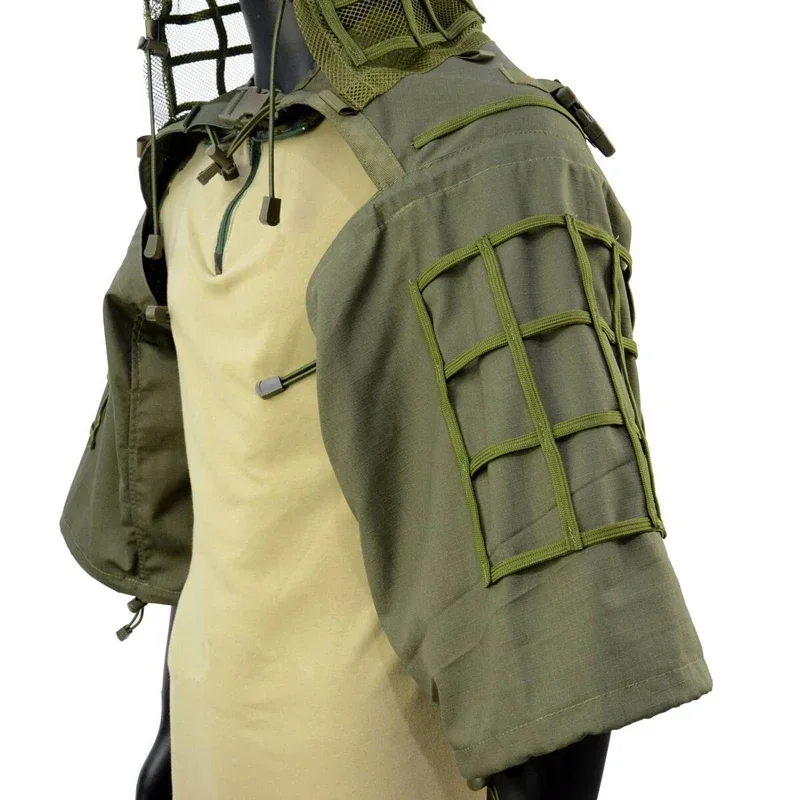Châle ghillie tactique sniper airsoft - Tenue camouflage combat chasse pêche paintball