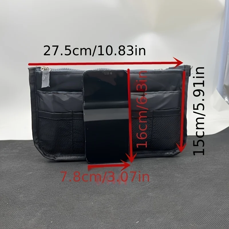 1 Piece Multi-Pocket Travel Organizer - Lightweight Oxford Fabric, Zipper Closure, Short Trip Cosmetic and Toiletry Organizer 2