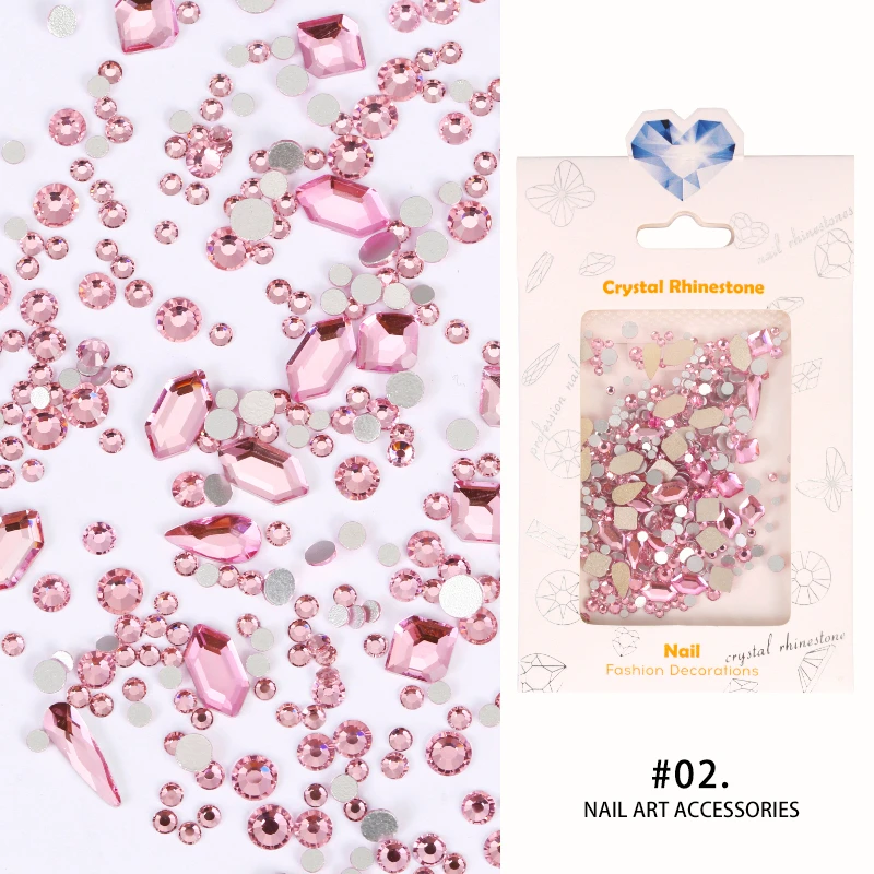 QIAO Bunte Shaped Strass Mix Größen Glitter Kristall Nagel Edelsteine Flatback Stein für Nail art Kristall Strass Dekorationen – Detail 7