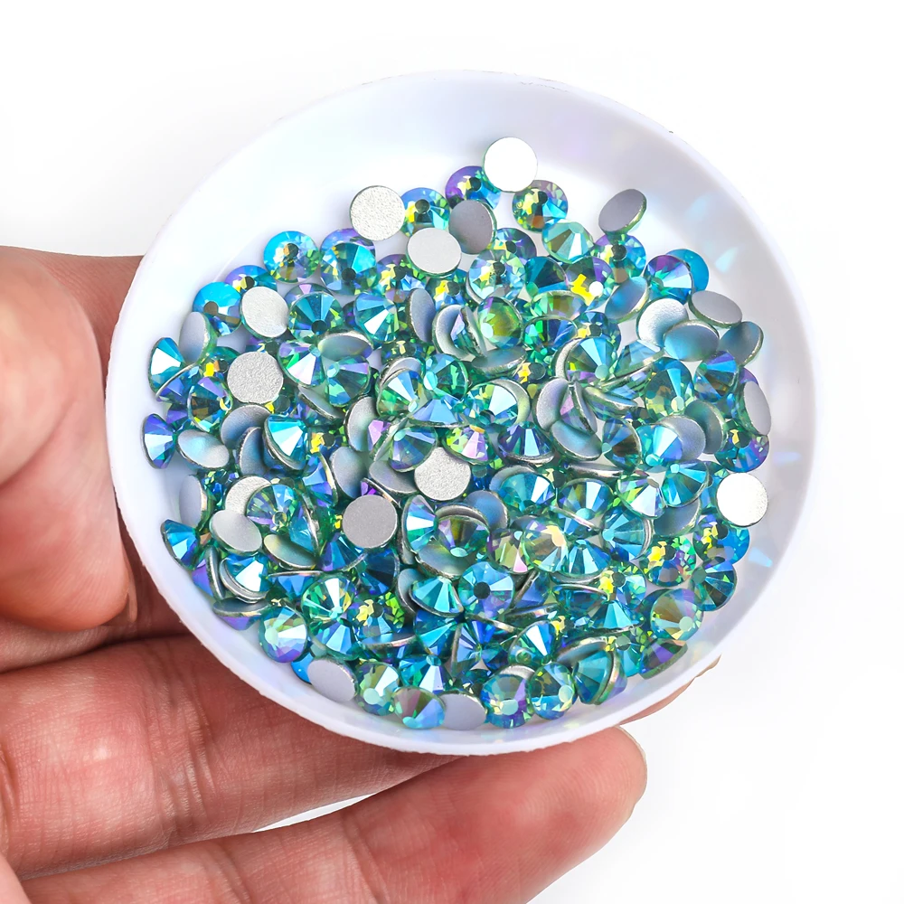 VC Farbe AB Kristall AB Steine Strass Flatback Glas Diamant Design Glitzer Strasssteine für Maniküre Nail Art Dekoration – Detail 8