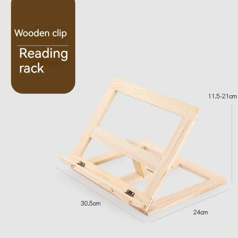 Book Holder Stand Iron or Wooden Clips Adjustable for Reading Computer Ipad