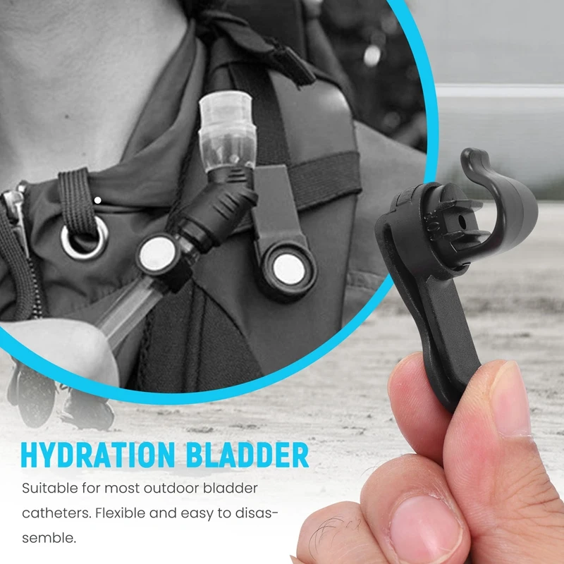 5Pack Hydration Bladder Magnetic Hose Holder Water Bag Tube Clip Water Bladder Hose Clip For Outdoor Cycling Running