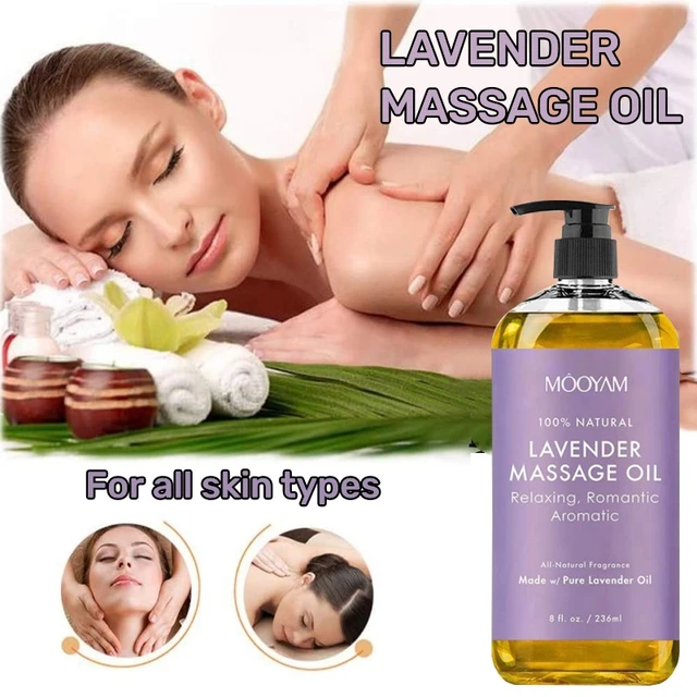 100% Pure Natural Organic Lavender Relaxing Anti Cellulite Body Skin  Massage Body Oil Sore Muscle