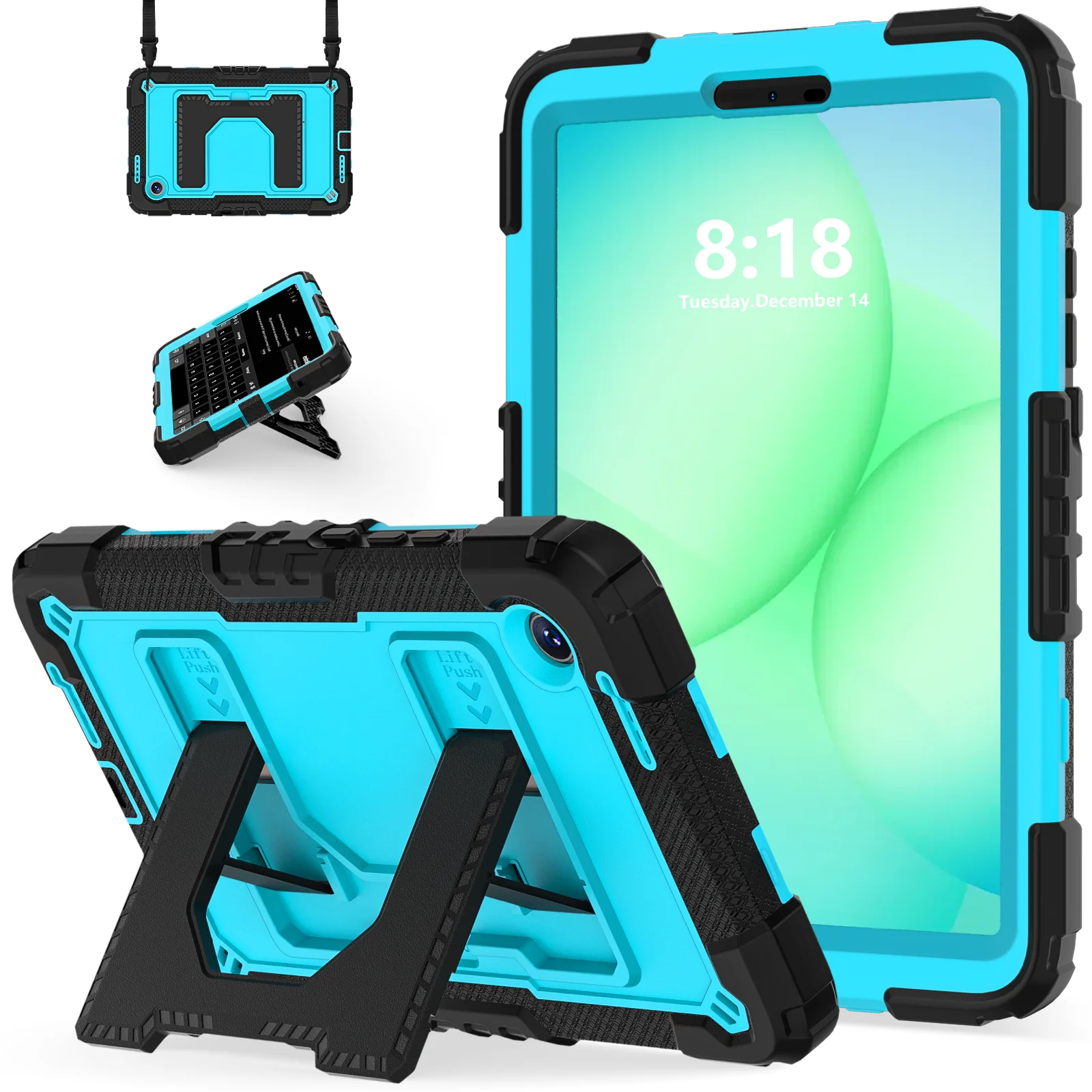 Heavy Duty 8.7-Inch Tablet Case with Stand & Shoulder Strap