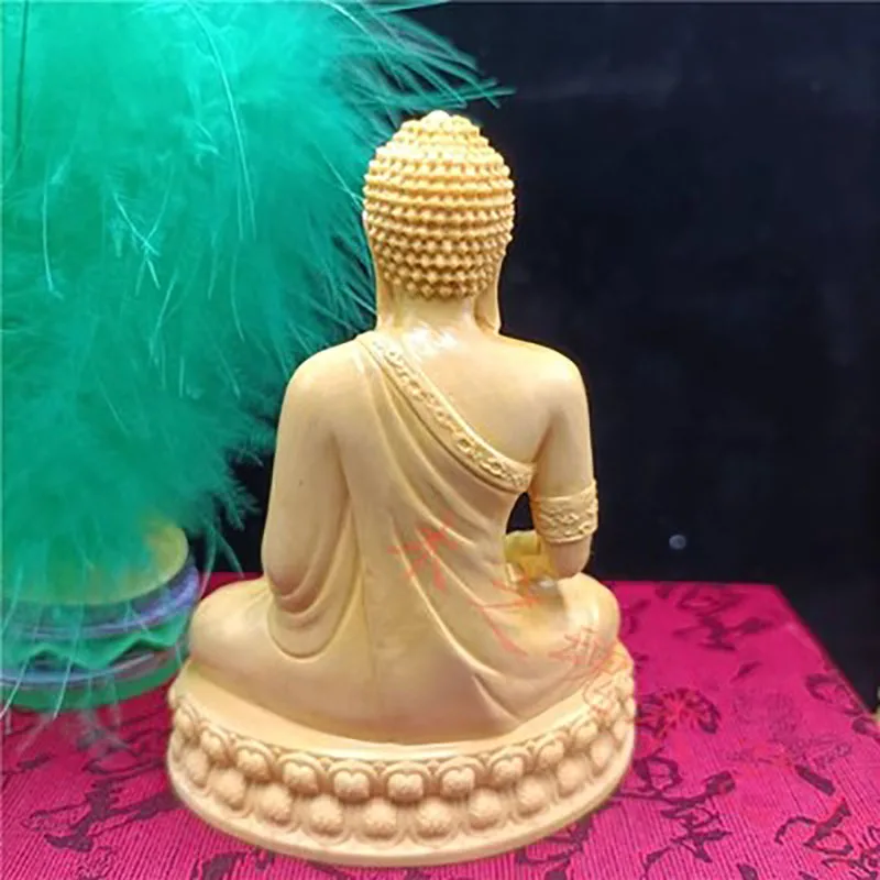 India Mini Shakyamuni Boxwood Figurines, 10cm Buddha Statues, Home Decoration, Collection Ornaments