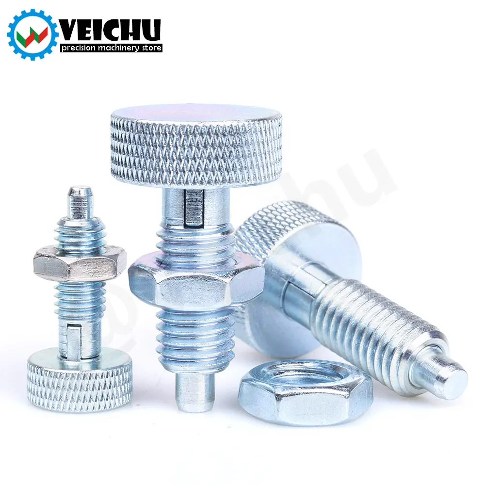 Stainless Steel Knurled Plungers VCN230 Stainless Steel Knurled Knob Plungers Spring Plunger Self-locking Screw Bolts With Nuts