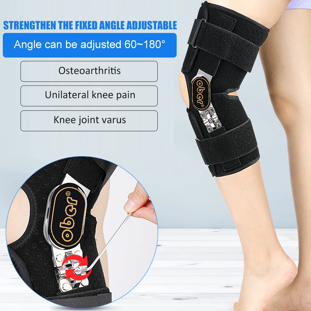 Genouillère réglable articulée, Support de genou avec stabilisateurs  latéraux, cadrans de verrouillage pour la douleur du genou, arthrite,  déchirure du ménisque - AliExpress