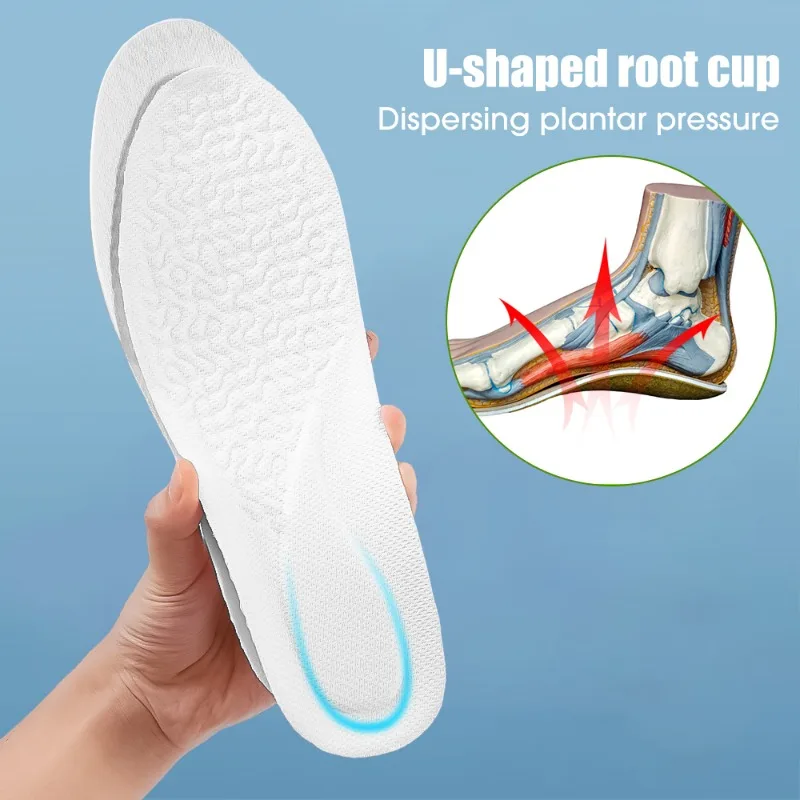 2pcs Height Increase Insoles for Feet PU Memory Foam Shoes Pad Breathable Orthopedic Heel Lift Insole for Sport Running Care