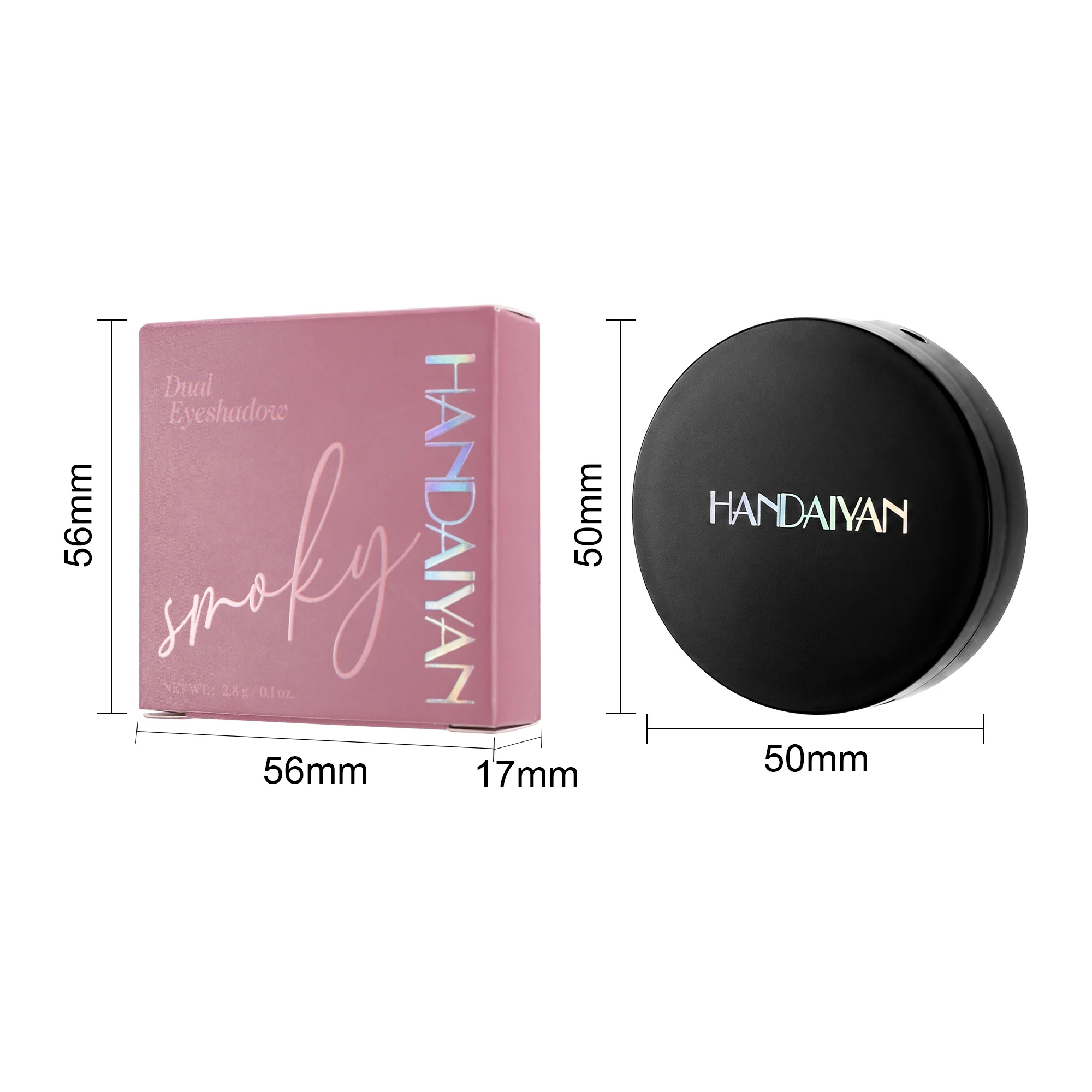 Dual-Shade Shimmer Eyeshadow Palette - Pearlescent Glitter, Waterproof & Smudge-Proof
