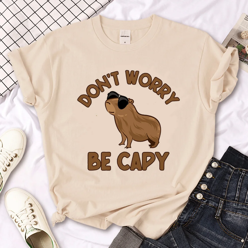 

Capibara Capybara Tee women funny streetwear harajuku top female designer clothing